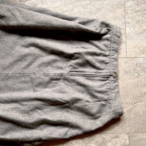 Vintage Wool Skirt with Front Pleats, Knee Length - Picture 7 of 16